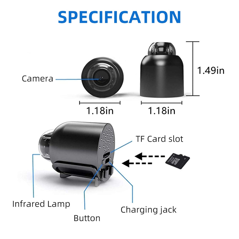 Mini caméra WiFi à Vision nocturne 1080P HD