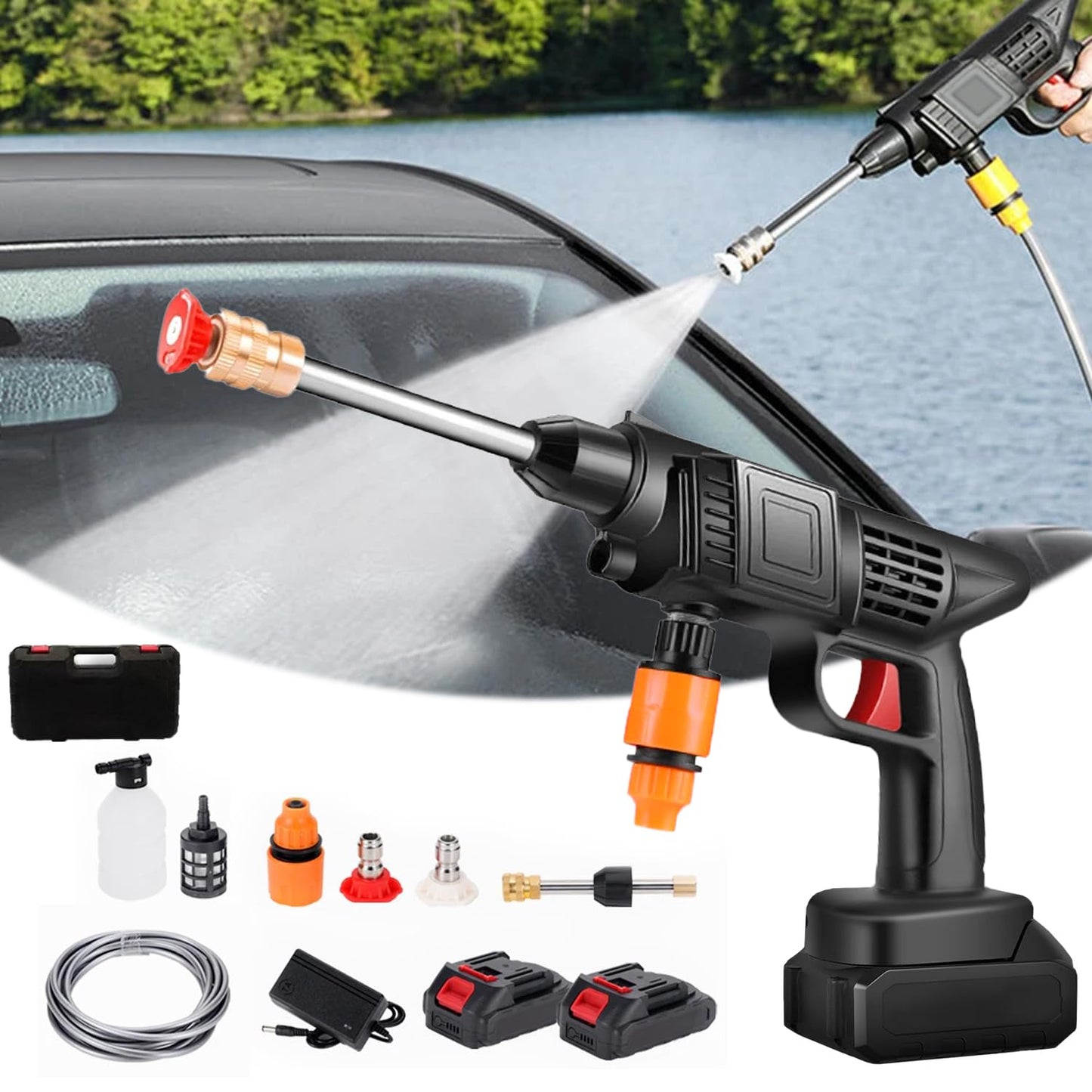 Pistolet Haute Pression à Eau avec Batterie