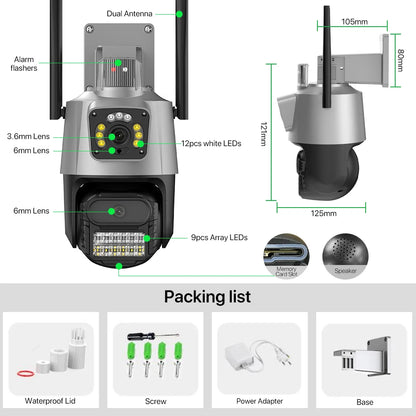 Caméra de Surveillance Extérieure PTZ IP WiFi HD 4K 8MP